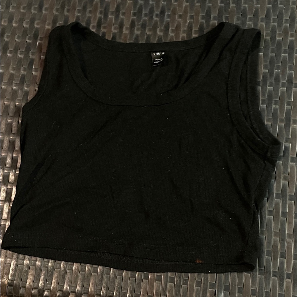 SHEIN Black Ribbed Tank Top